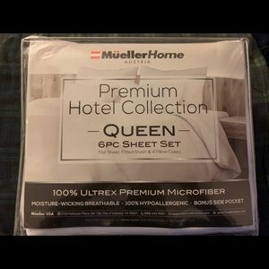 Queen White 6 Piece Sheet Set